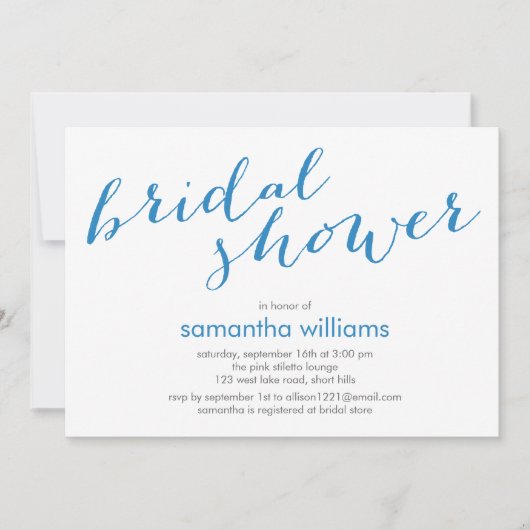 Invitation Fête des mariées Bleu (Devant)