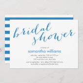 Invitation Fête des mariées Bleu (Devant / Derrière)