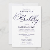 Invitation Fête des mariées Bleu De La Marine Brunch Et Bubbl (Devant)