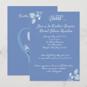 Invitation Fête des mariées, bleu sur bleu