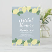 Invitation Fête des mariées Bleue Blush Lemon Boho Country (Debout devant)