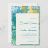 Invitation Fête des mariées Bleue Cool Peinture Abstraite mod (Devant)