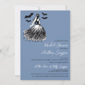 Invitation Fête des mariées bleue de la mariée fantôme (Devant)