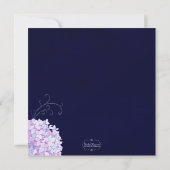 Invitation Fête des mariées bleue de l'Hydrangea (Dos)