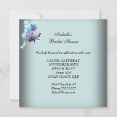 Invitation Fête des mariées Bleue Dentelle Blanche (Dos)