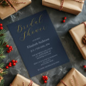 Invitation Fête des mariées bleue opulente