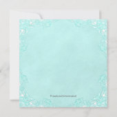 Invitation Fête des mariées bleue turquoise (Dos)