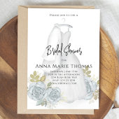 Invitation Fête des mariées Blue Floral Aquarelle Mariage rob