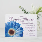 Invitation Fête des mariées Blue Gerbera Daisy (Debout devant)