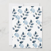 Invitation Fête des mariées Blue Hydrangea (Dos)
