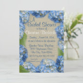 Invitation Fête des mariées Blue Hydrangea (Debout devant)