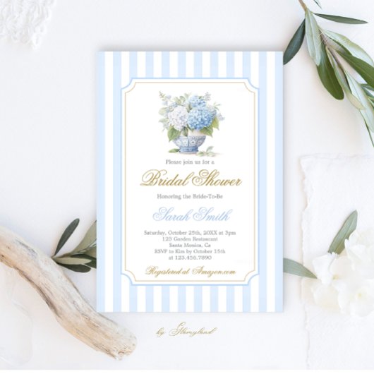 Invitation Fête des mariées Blue Hydrangea