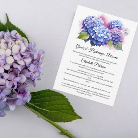 Invitation Fête des mariées Blue Hydrangea