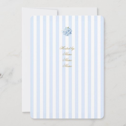 Invitation Fête des mariées Blue Hydrangea (Dos)