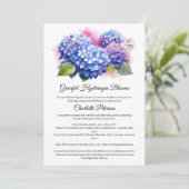 Invitation Fête des mariées Blue Hydrangea (Debout devant)