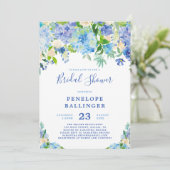 Invitation Fête des mariées Blue Hydrangeas (Debout devant)