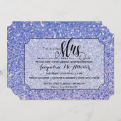 Invitation Fête des mariées Blue Parties scintillant Futur Mm (Devant / Derrière)