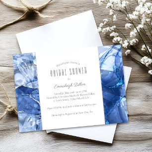 Invitation Fête des mariées Blue Sapphire Princess Cut Gemsto