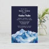 Invitation Fête des mariées Blue White Snowy Mountains (Debout devant)