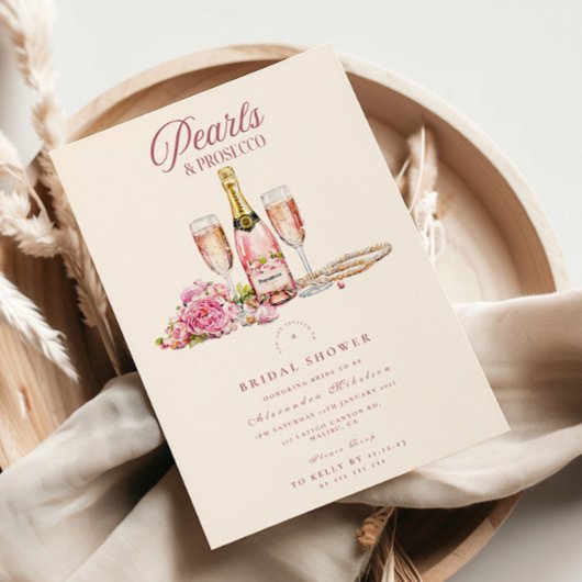 Invitation Fête des mariées Blush Bubbly & Pearl