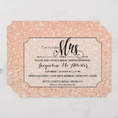 Invitation Fête des mariées Blush Parties scintillant Futur M (Devant / Derrière)