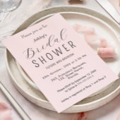 Invitation Fête des mariées Blush rose Calligraphie Invitatio