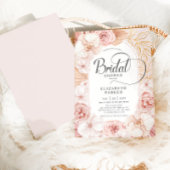 Invitation Fête des mariées Blush rose or Floral