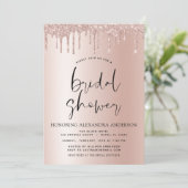 Invitation Fête des mariées Blush rose Parties scintillant fi (Debout devant)
