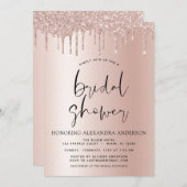 Invitation Fête des mariées Blush rose Parties scintillant fi (Devant / Derrière)