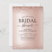 Invitation Fête des mariées Blush rose Parties scintillant Ro (Devant)