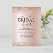 Invitation Fête des mariées Blush rose Parties scintillant Ro (Debout devant)