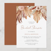 Invitation Fête des mariées Bohème Florale Terracotta Boho (Devant / Derrière)