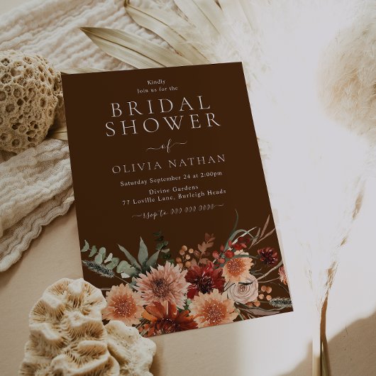 Invitation Fête des mariées bohème rustique moderne