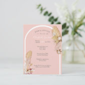 Invitation Fête des mariées Bohème Séché Palm & Pompas Grass (Debout devant)