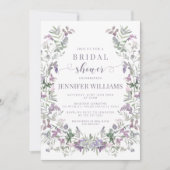 Invitation Fête des mariées bohémienne à couronne fleurie vio (Devant)