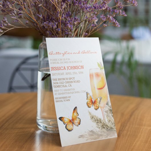 Invitation Fête des mariées Boho Bellini & Butterflies