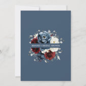 Invitation Fête des mariées Boho blanc ivoire bleu ardoise (Dos)