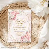 Invitation Fête des mariées Boho Blush Gold Frame