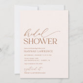 Invitation Fête des mariées Boho Blush Rose minimale (Devant)