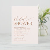 Invitation Fête des mariées Boho Blush Rose minimale (Debout devant)