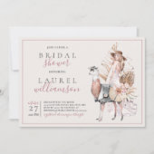 Invitation Fête des mariées Boho Bride et Llama Formelle (Devant)