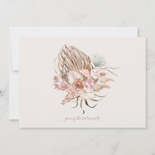 Invitation Fête des mariées Boho Bride et Llama Formelle (Dos)