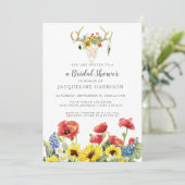 Invitation Fête des mariées BOHO Cerf Crâne Antler w Tourneso (Debout devant)