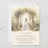 Invitation Fête des mariées Boho de la forêt d'aquarelles enc (Devant)