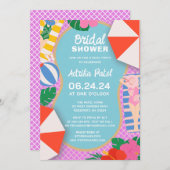 Invitation Fête des mariées Boho de la Piscine Tropicale (Devant / Derrière)