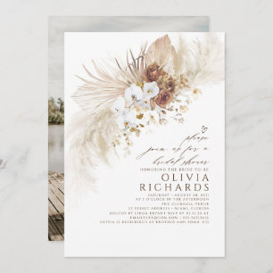 Invitation Fête des mariées Boho de la Terre et des Fleurs Bl