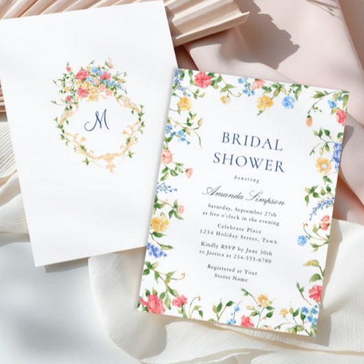 Invitation Fête des mariées Boho du Fleur sauvage d'aquarelle