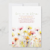 Invitation Fête des mariées Boho Elegant Fleur sauvage Aquare (Devant)