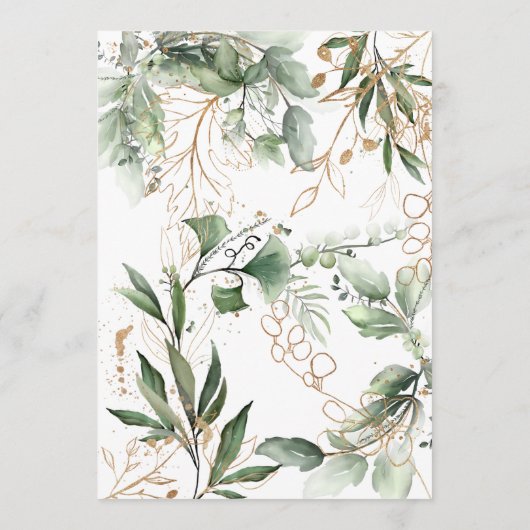 Invitation Fête des mariées Boho Eucalyptus Gold Cercles (Dos)