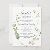 Invitation Fête des mariées Boho Eucalyptus Green (Devant)